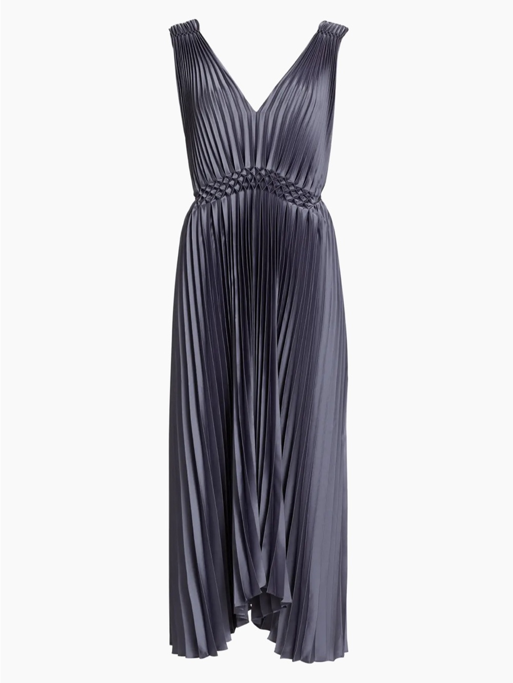 Vince Smocked Pleated Midi dress